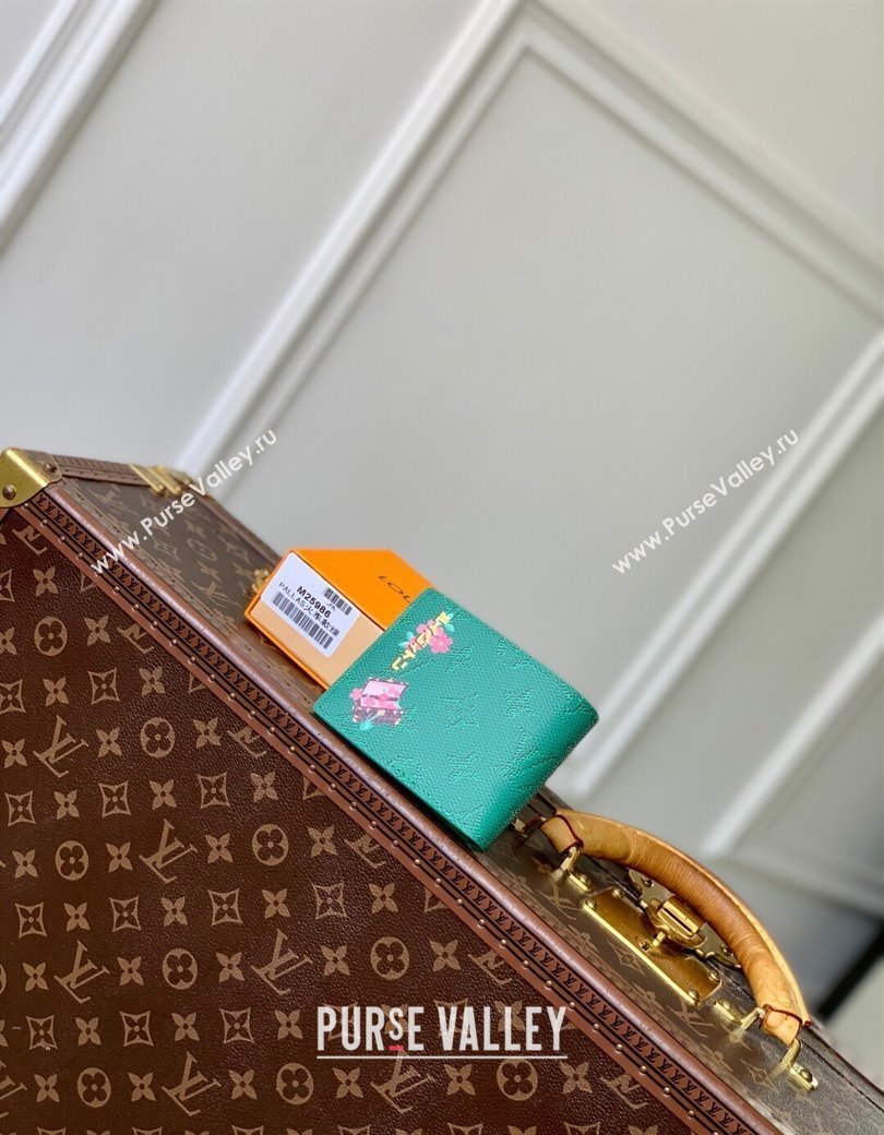 Louis Vuitton Slender Wallet in Printed Monogram Canvas M25986 Green 2025 (KI-2508110017)