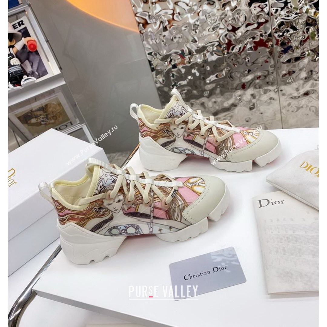 Dior D-Connect Sneaker in Printed Technical Fabric DS37 Pink 2021 (KW-210817071)