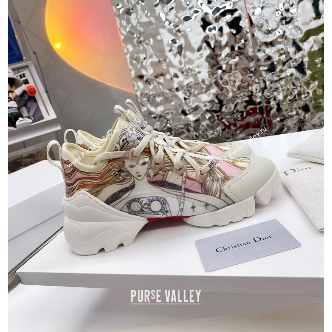 Dior D-Connect Sneaker in Printed Technical Fabric DS37 Pink 2021 (KW-210817071)