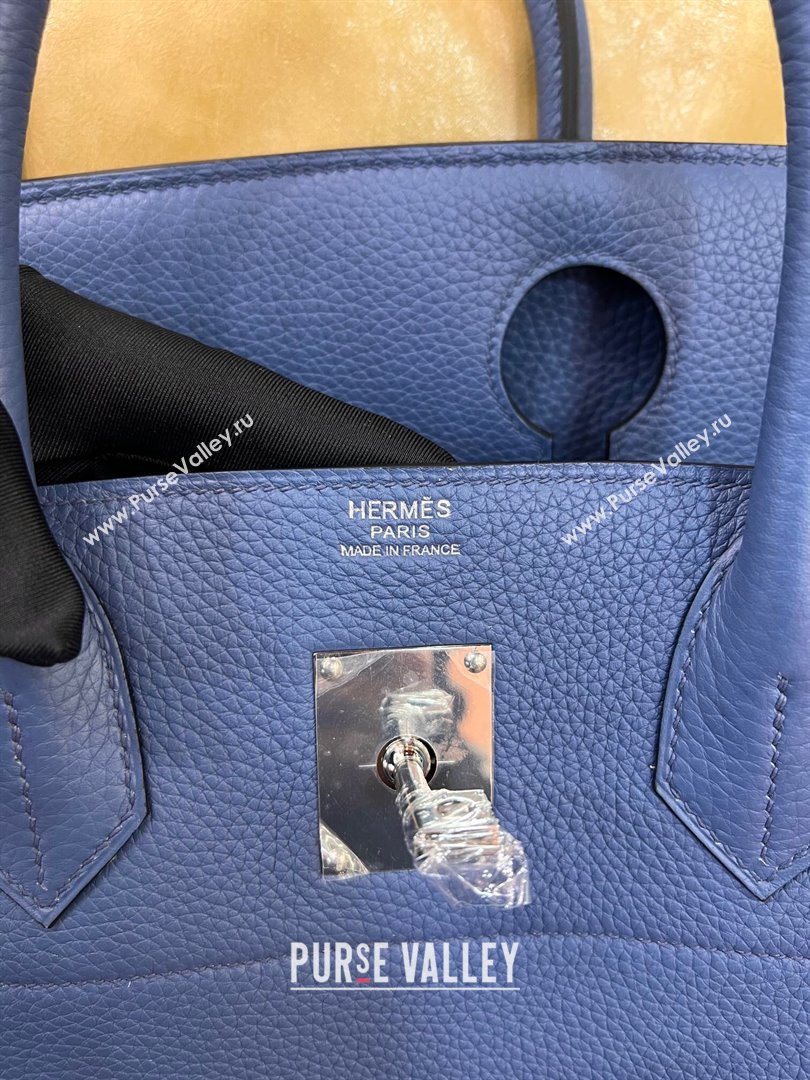 Hermes Hac Birkin 40 Bag in Togo Leather Blue/Silver 2024 (Handmade) (XX-24102524)