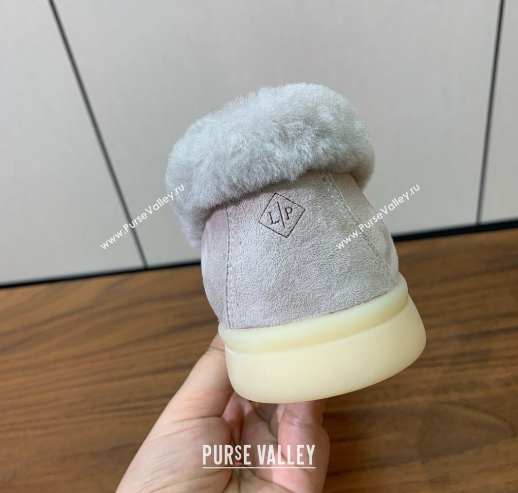 Loro Piana Summer Charms Walk Loafers in Suede and Wool Light Grey 2025 LP121101 (HH-251211012)