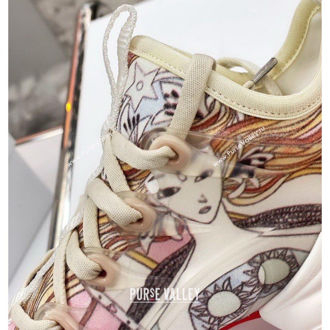 Dior D-Connect Sneaker in Printed Technical Fabric DS37 Pink 2021 (KW-210817071)