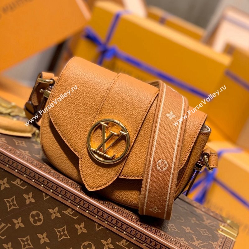 Louis Vuitton LV Pont 9 Soft MM Bag in Grained Calfskin M58968 Brown 2021 (KI-21101415)