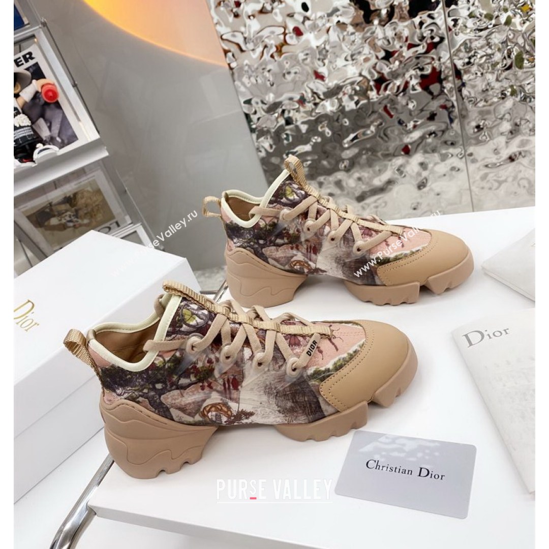 Dior D-Connect Sneaker in Printed Technical Fabric DS36 Apricot 2021 (KW-210817070)