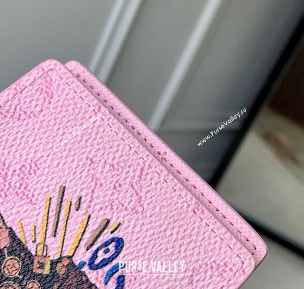 Louis Vuitton Slender Wallet in Printed Monogram Canvas M25986 Pink 2025 (KI-2508110018)