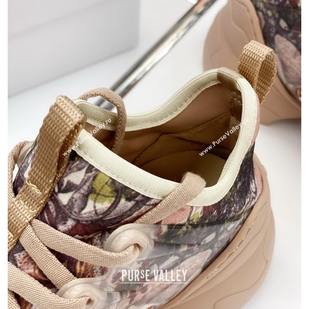 Dior D-Connect Sneaker in Printed Technical Fabric DS36 Apricot 2021 (KW-210817070)