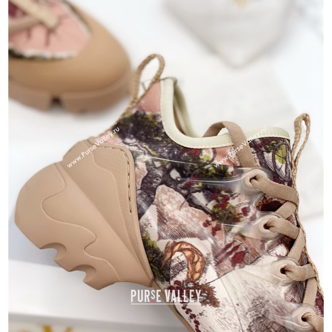 Dior D-Connect Sneaker in Printed Technical Fabric DS36 Apricot 2021 (KW-210817070)