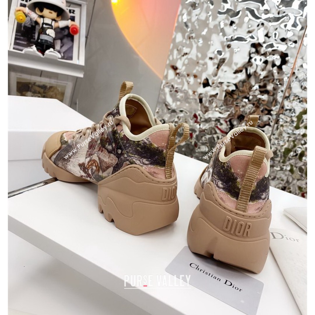 Dior D-Connect Sneaker in Printed Technical Fabric DS36 Apricot 2021 (KW-210817070)