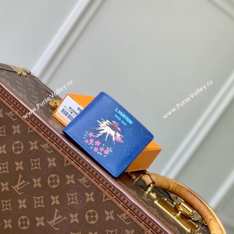 Louis Vuitton Slender Wallet in Printed Monogram Canvas M15326 Blue 2025 (KI-2508110019)