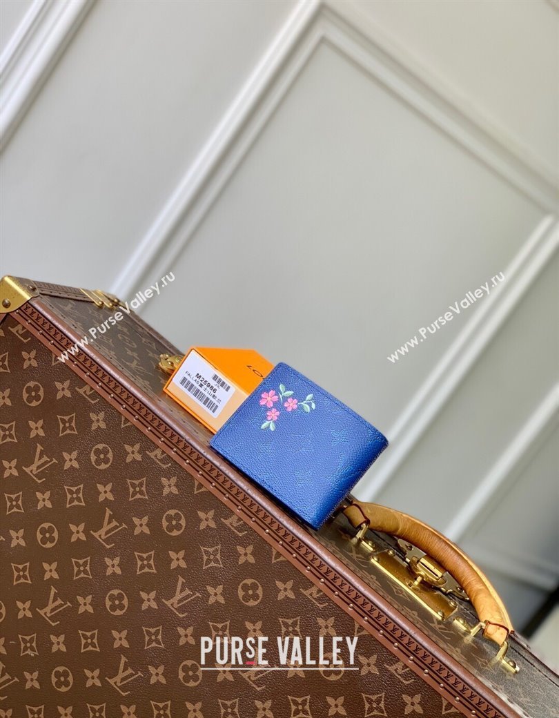 Louis Vuitton Slender Wallet in Printed Monogram Canvas M15326 Blue 2025 (KI-2508110019)