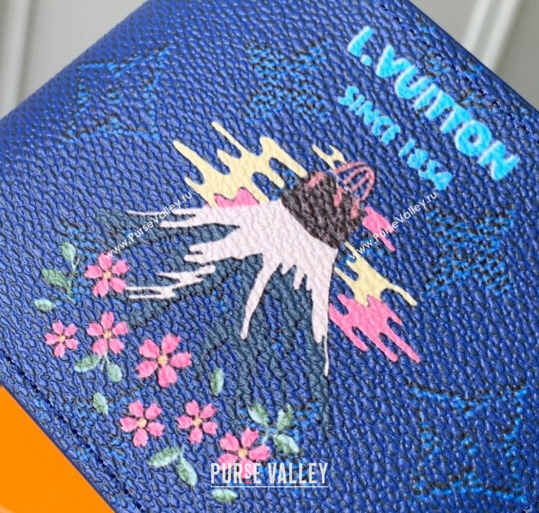 Louis Vuitton Slender Wallet in Printed Monogram Canvas M15326 Blue 2025 (KI-2508110019)