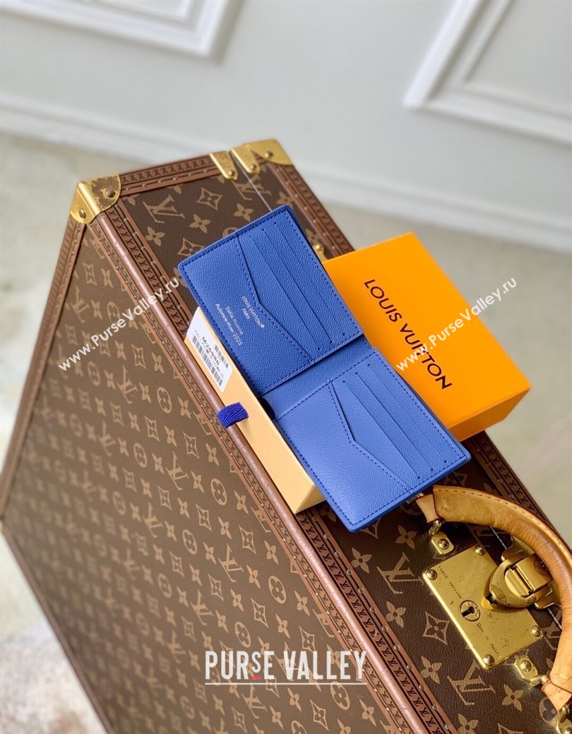 Louis Vuitton Slender Wallet in Printed Monogram Canvas M15326 Blue 2025 (KI-2508110019)