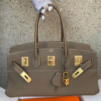 Hermes Shoulder Birkin 42 JPG Bag in Togo Leather Etoupe/Gold 2024（Handmade） (XX-241030003)