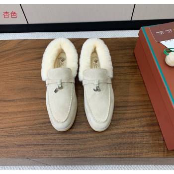 Loro Piana Summer Charms Walk Loafers in Suede and Wool Light Apricot 2025 LP121101 (HH-251211015)