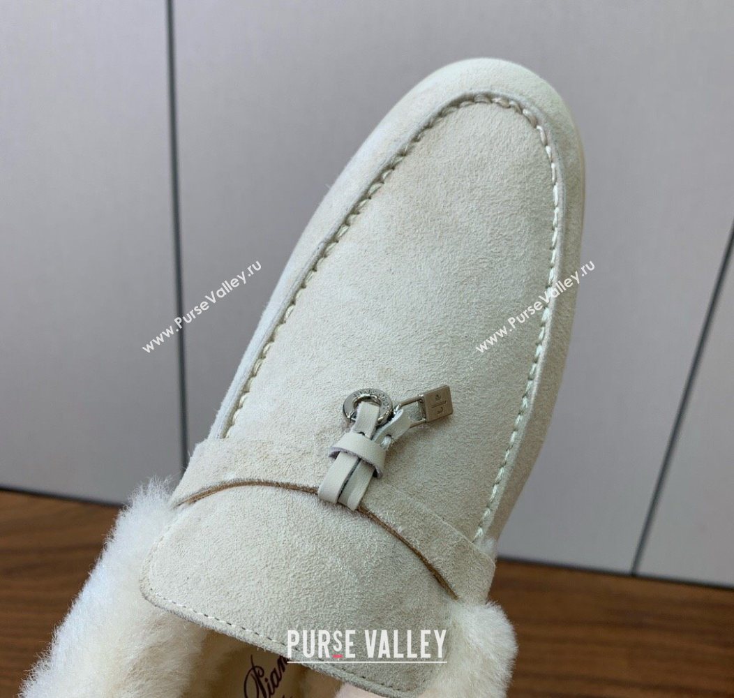 Loro Piana Summer Charms Walk Loafers in Suede and Wool Light Apricot 2025 LP121101 (HH-251211015)