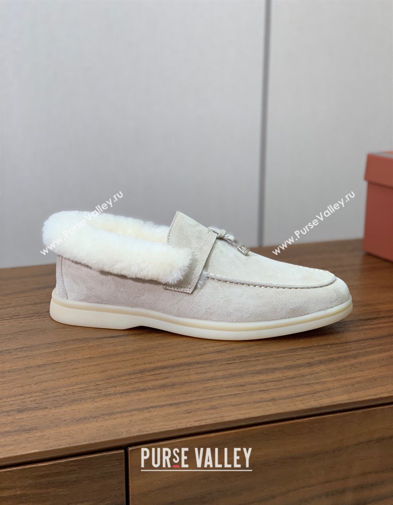 Loro Piana Summer Charms Walk Loafers in Suede and Wool Light Apricot 2025 LP121101 (HH-251211015)