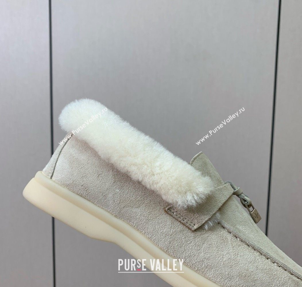 Loro Piana Summer Charms Walk Loafers in Suede and Wool Light Apricot 2025 LP121101 (HH-251211015)