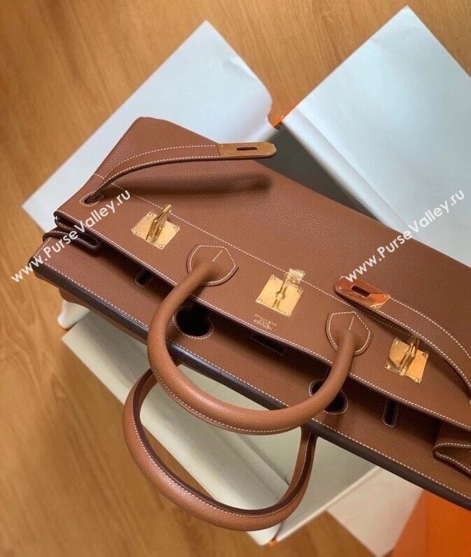 Hermes Shoulder Birkin 42 JPG Bag in Togo Leather Brown/Gold 2024（Handmade） (XX-241030004)