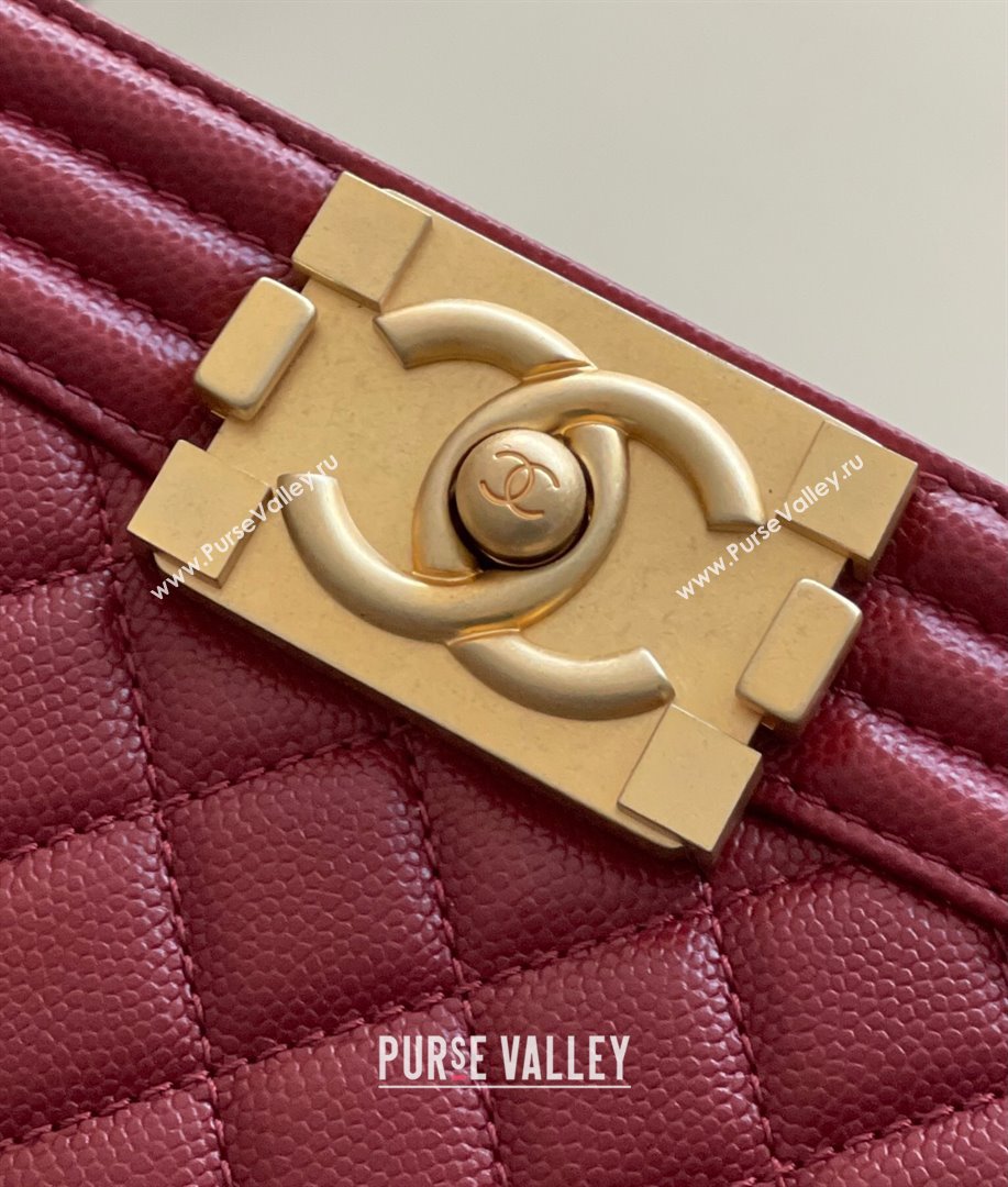 Chanel Original Grained Calfskin Small Boy Flap Bag Burgundy 2023 Top Quality (MHE-23102501)