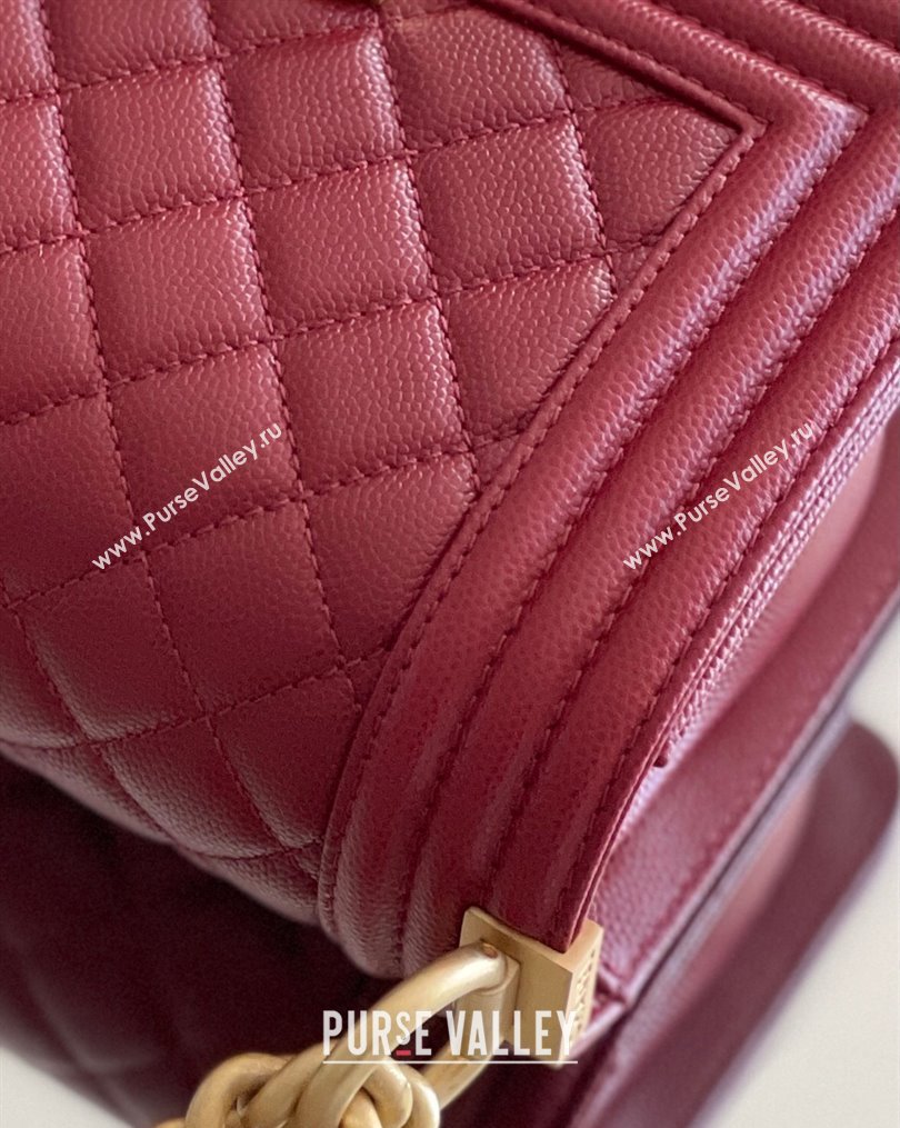 Chanel Original Grained Calfskin Small Boy Flap Bag Burgundy 2023 Top Quality (MHE-23102501)