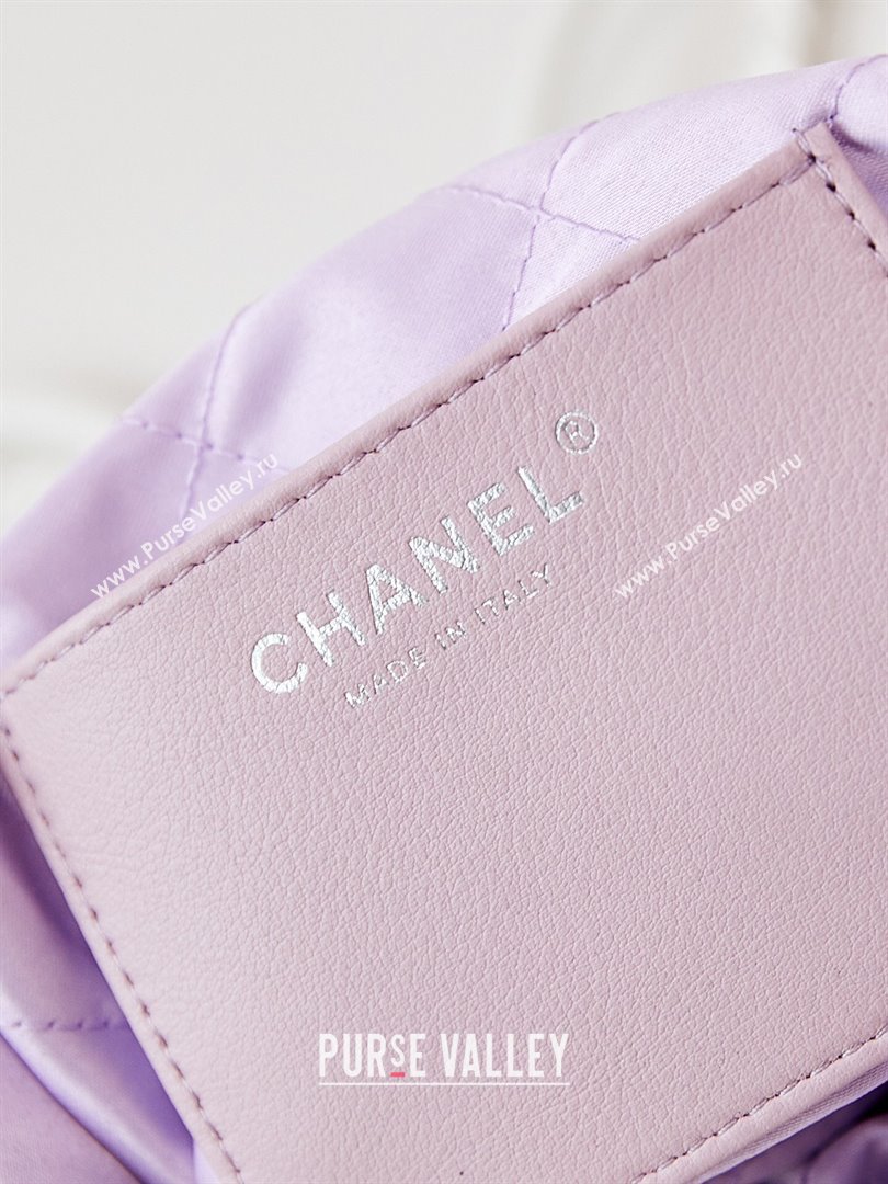 Chanel 22 Mini Shopping Bag in Patent Gradient Calfskin Lacquered Metal AS3980 Lilac 2024 (YEZI-24052119)