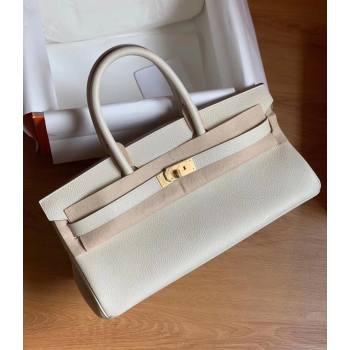 Hermes Shoulder Birkin 42 JPG Bag in Togo Leather Milk Shake White/Gold 2024（Handmade） (XX-241030005)