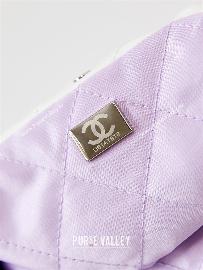 Chanel 22 Mini Shopping Bag in Patent Gradient Calfskin Lacquered Metal AS3980 Lilac 2024 (YEZI-24052119)