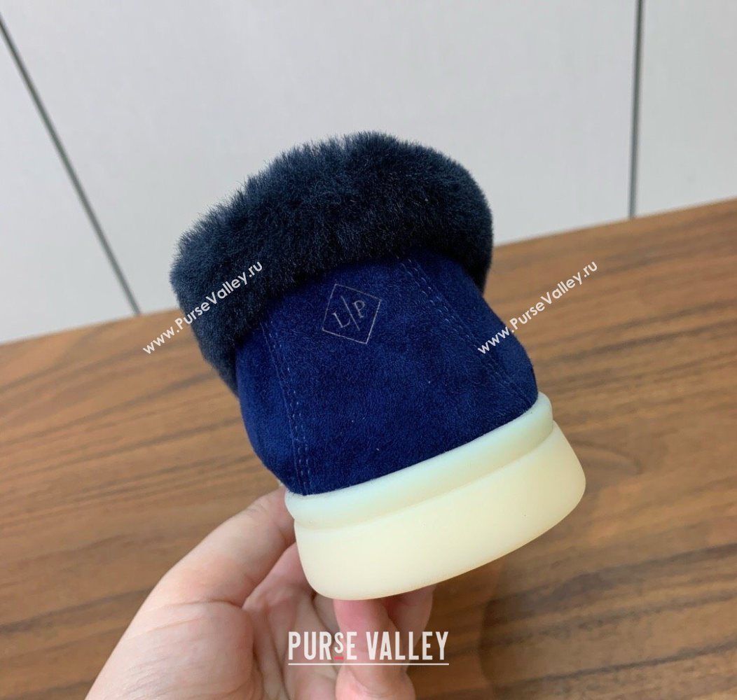 Loro Piana Summer Charms Walk Loafers in Suede and Wool Dark Blue 2025 LP121101 (HH-251211016)