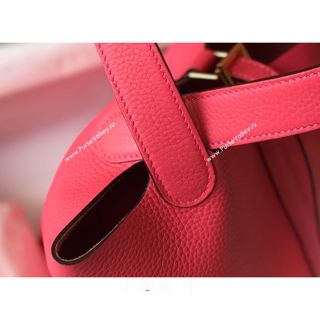Hermes Picotin Lock Bag 18cm in Togo Calfskin Lipstick Pink 2021 (FL-21090223)