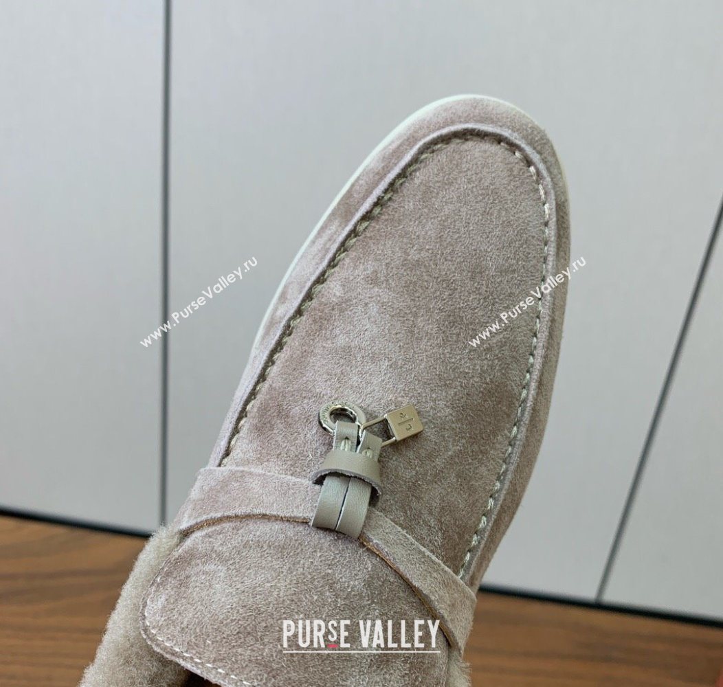 Loro Piana Summer Charms Walk Loafers in Suede and Wool Camel 2025 LP121101 (HH-251211017)