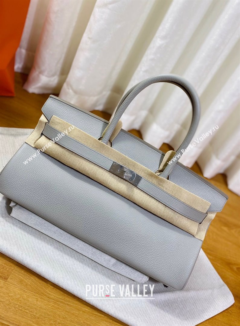 Hermes Shoulder Birkin 42 JPG Bag in Togo Leather Pearl Grey/Silver 2024（Handmade） (XX-241030006)