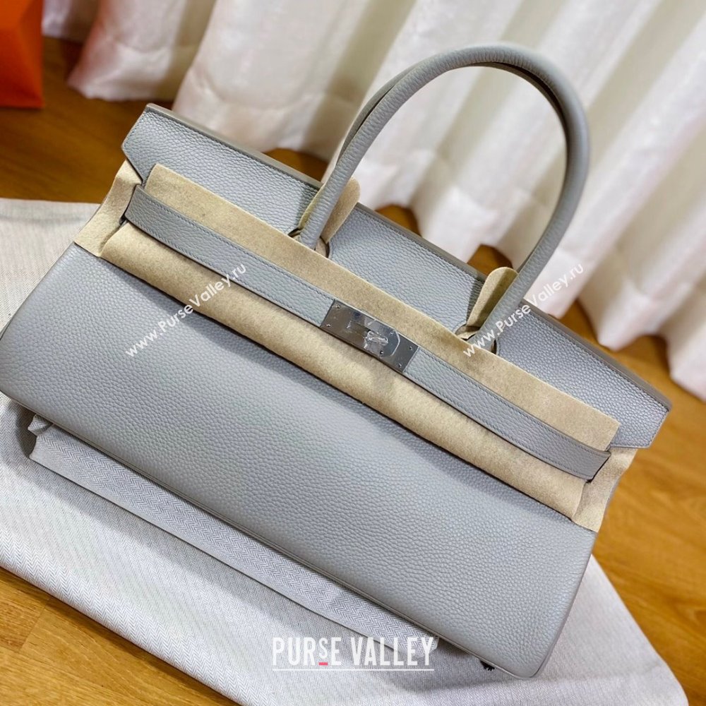 Hermes Shoulder Birkin 42 JPG Bag in Togo Leather Pearl Grey/Silver 2024（Handmade） (XX-241030006)