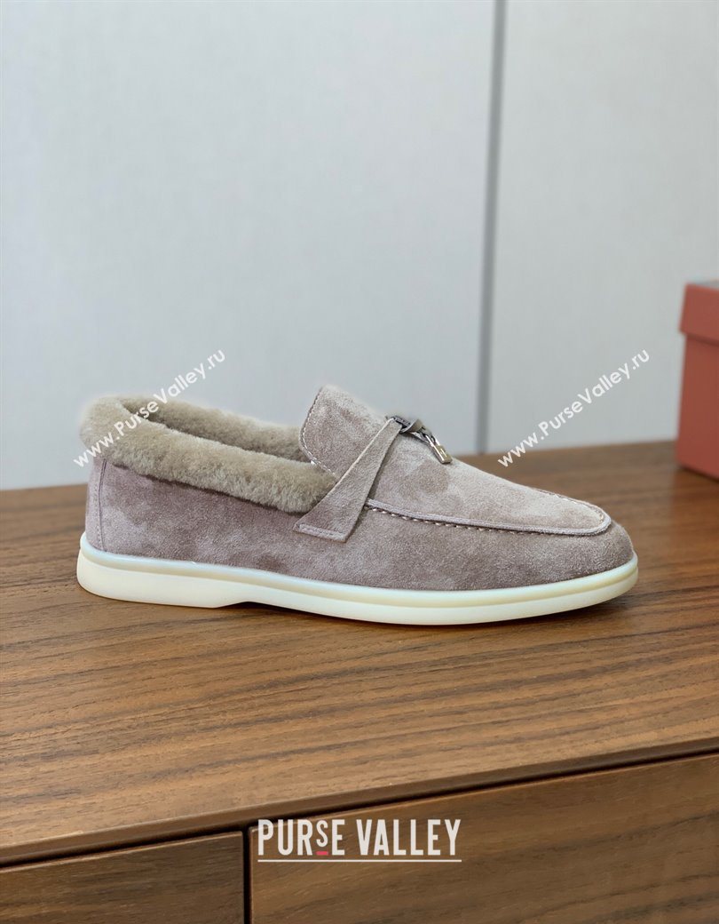 Loro Piana Summer Charms Walk Loafers in Suede and Wool Camel 2025 LP121101 (HH-251211017)