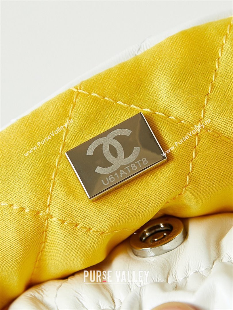 Chanel 22 Mini Shopping Bag in Patent Gradient Calfskin Lacquered Metal AS3980 Yellow 2024 (YEZI-24052121)