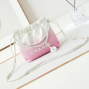 Chanel 22 Mini Shopping Bag in Patent Gradient Calfskin Lacquered Metal AS3980 Pink 2024 (YEZI-24052122)