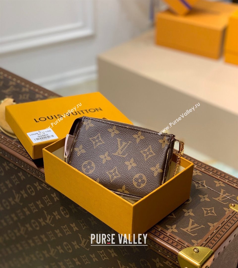 Louis Vuitton Mini Pochette Bag M45905 Monogram Canvas/Pink For Christmas 2021 (KI-21101421)