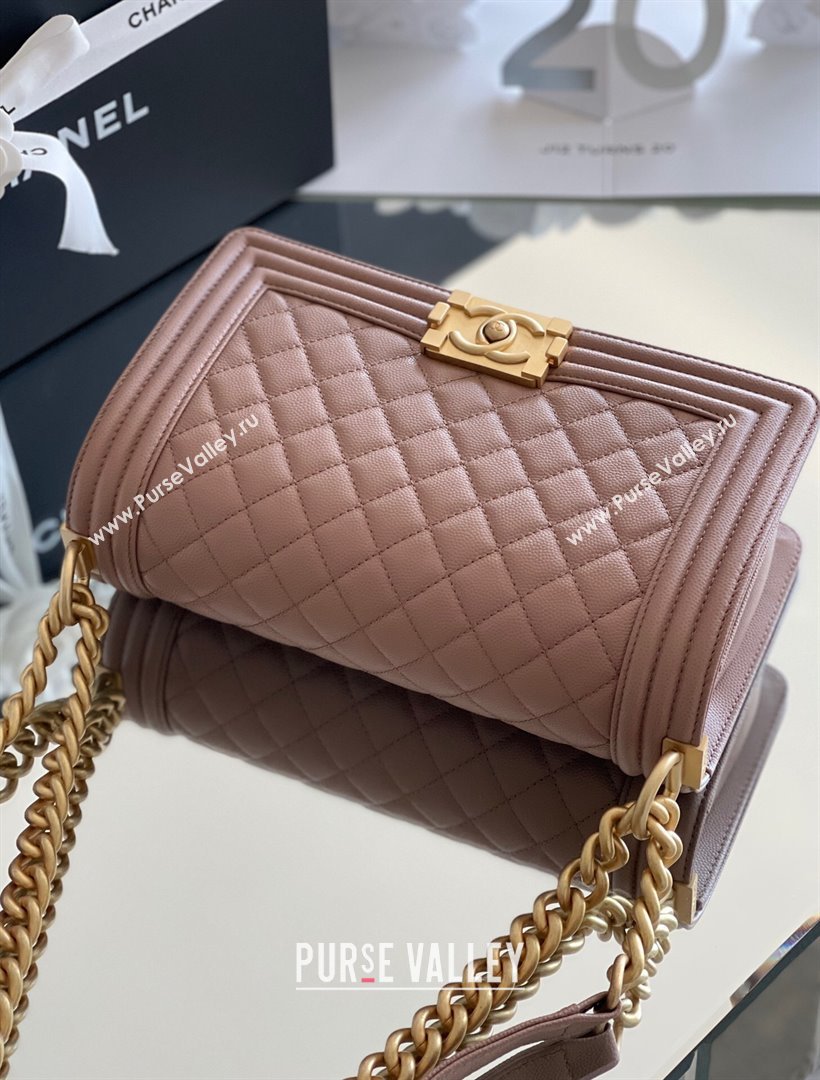 Chanel Original Grained Calfskin Medium Boy Flap Bag Caramel 2023 Top Quality (MHE-23102503)