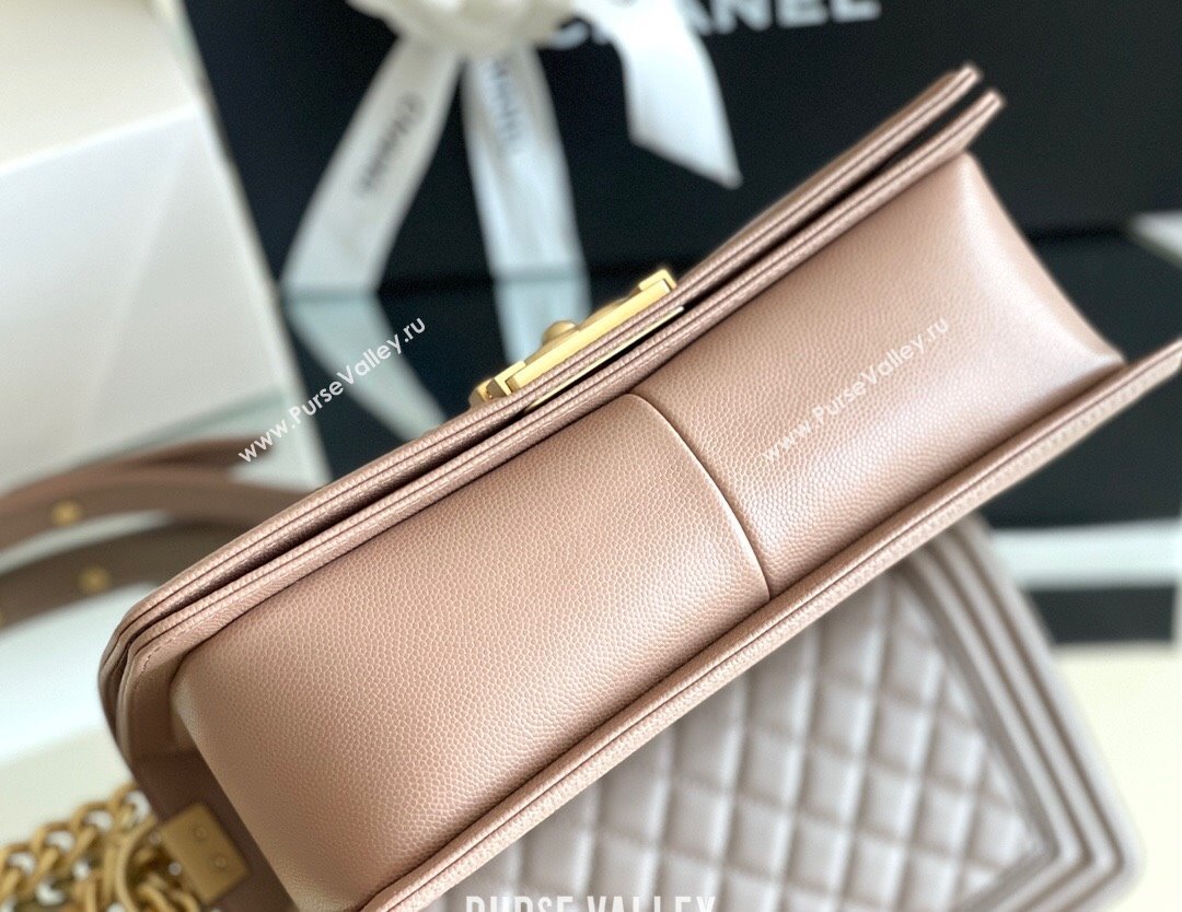 Chanel Original Grained Calfskin Medium Boy Flap Bag Caramel 2023 Top Quality (MHE-23102503)