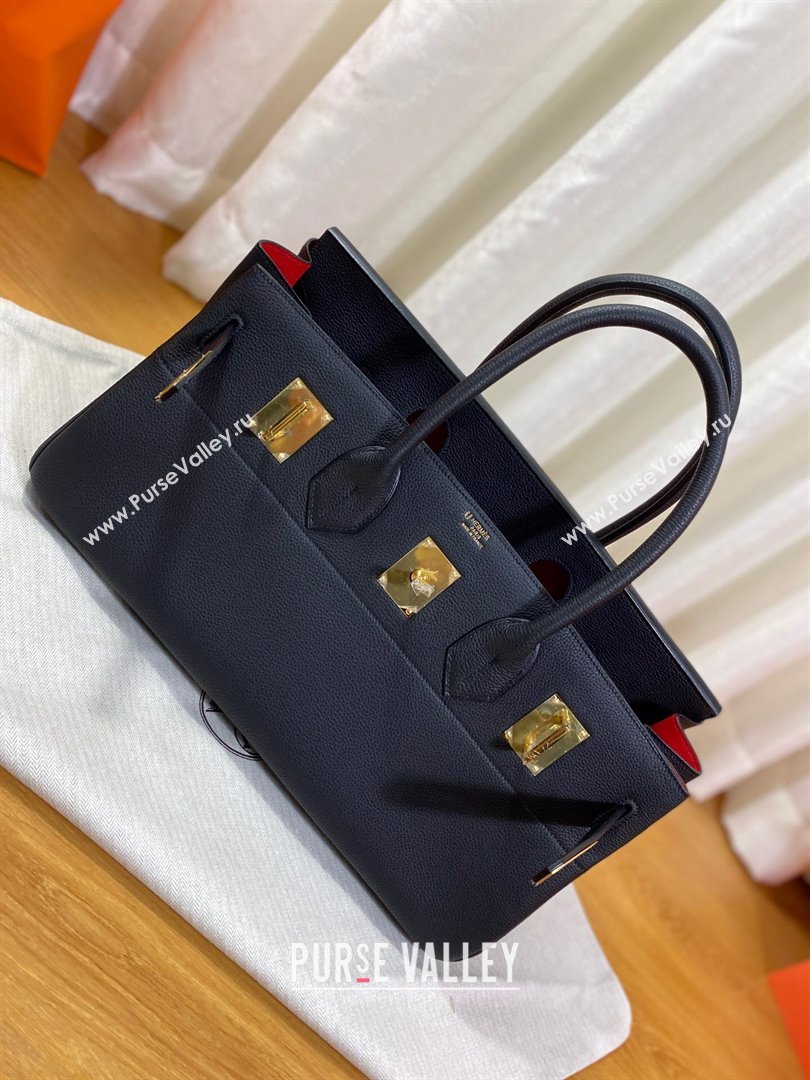 Hermes Shoulder Birkin 42 JPG Bag in Togo Leather Black/Gold 2024（Handmade） (XX-241030008)
