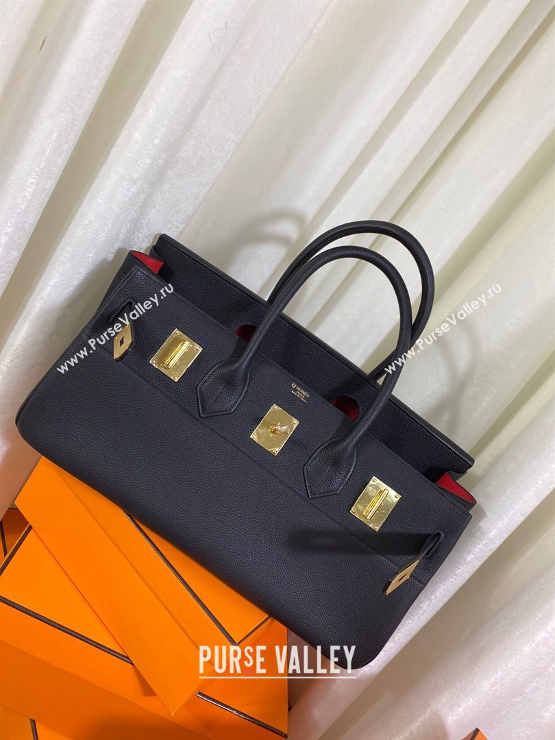 Hermes Shoulder Birkin 42 JPG Bag in Togo Leather Black/Gold 2024（Handmade） (XX-241030008)