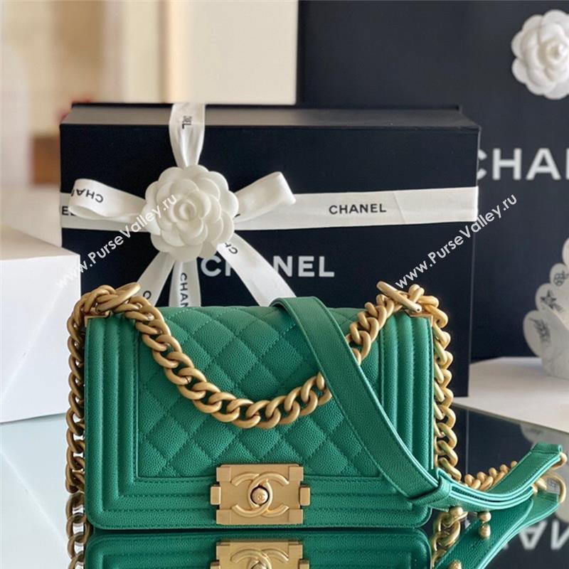 Chanel Original Grained Calfskin Small Boy Flap Bag Green 2023 Top Quality (MHE-23102505)