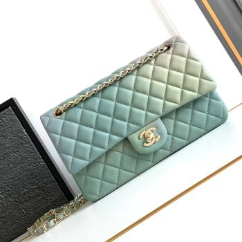 Chanel Classic 11.12 Medium Handbag A01112 Green/Blue 2024 (YEZI-24052116)