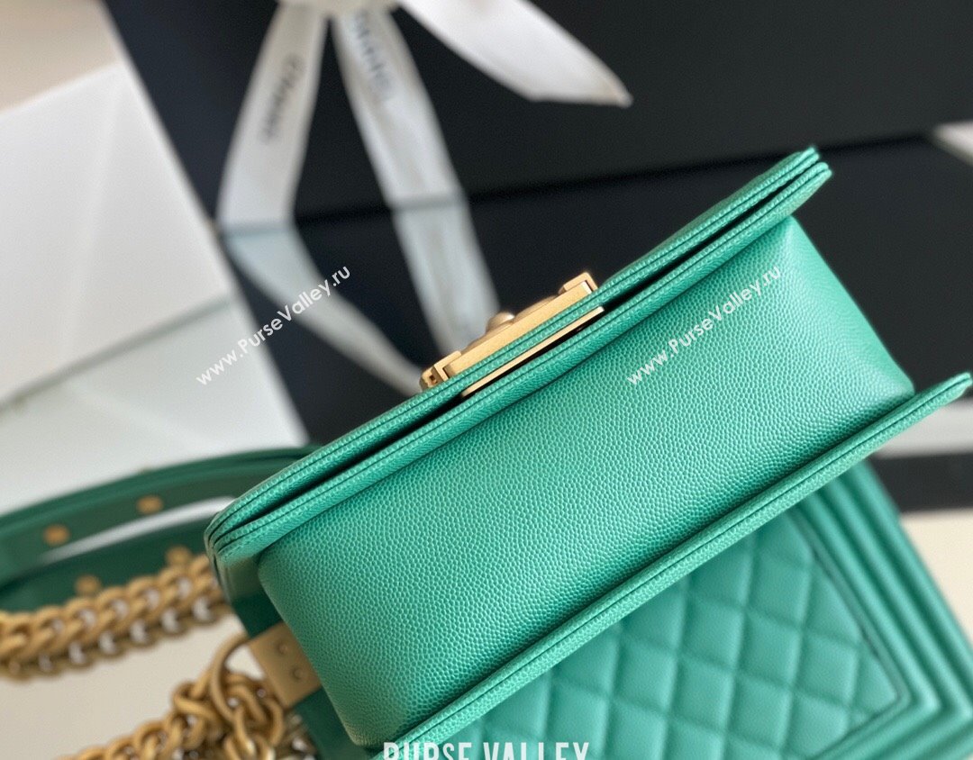 Chanel Original Grained Calfskin Small Boy Flap Bag Green 2023 Top Quality (MHE-23102505)