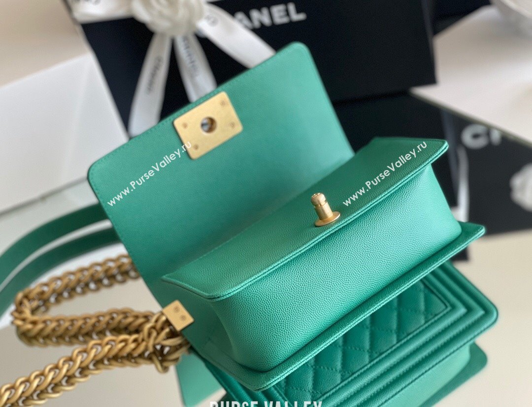 Chanel Original Grained Calfskin Small Boy Flap Bag Green 2023 Top Quality (MHE-23102505)