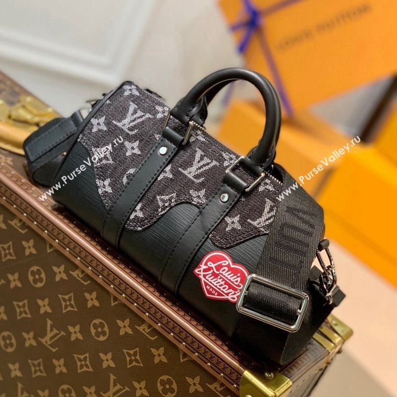 Louis Vuitton Keepall XS Bag in Monogram Denim and Leather M90689 Black 2021 (KI-21101424)
