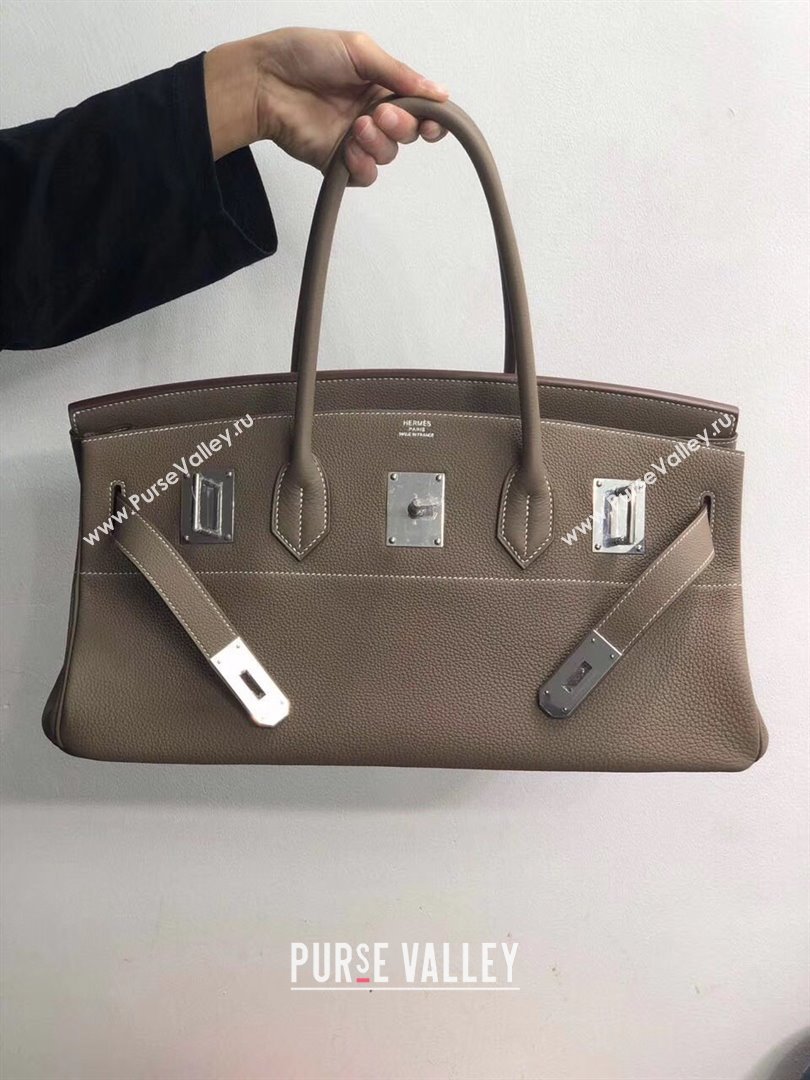 Hermes Shoulder Birkin 42 JPG Bag in Togo Leather Etoupe/Silver 2024（Handmade） (XX-241030009)