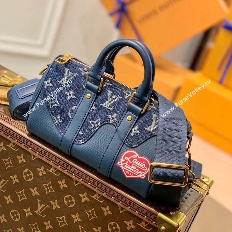 Louis Vuitton Keepall XS Bag in Monogram Denim and Leather M90689 Blue 2021 (KI-21101423)