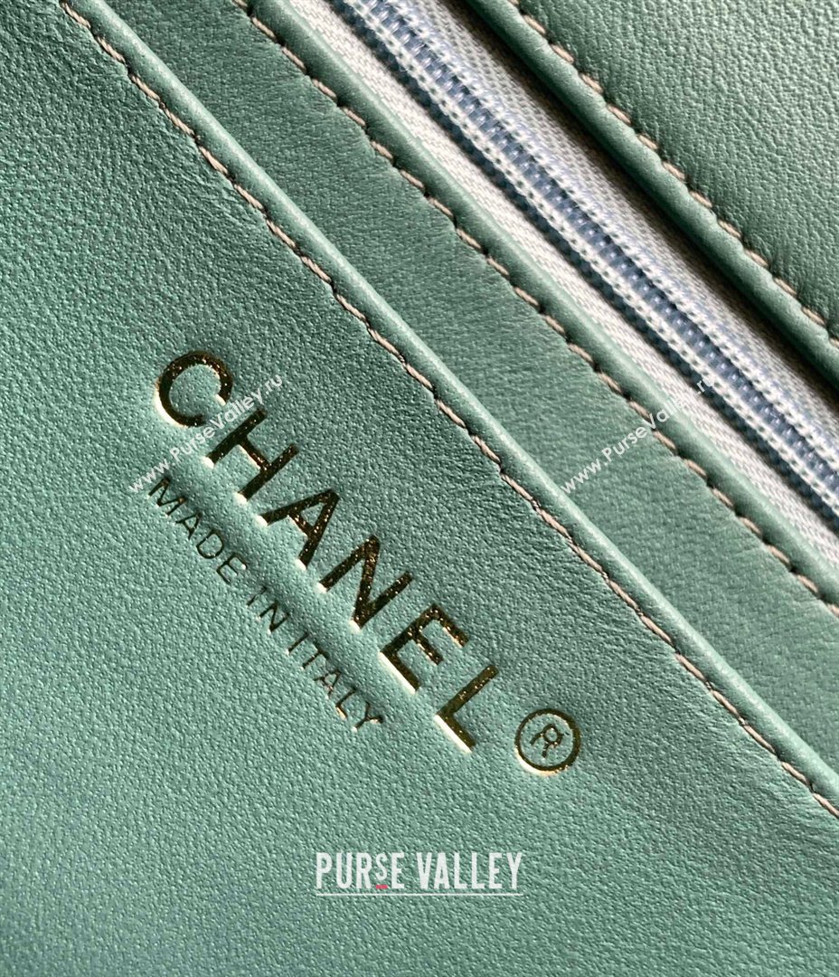 Chanel Classic 11.12 Mini Handbag A01116 Green/Blue 2024 (YEZI-24052115)