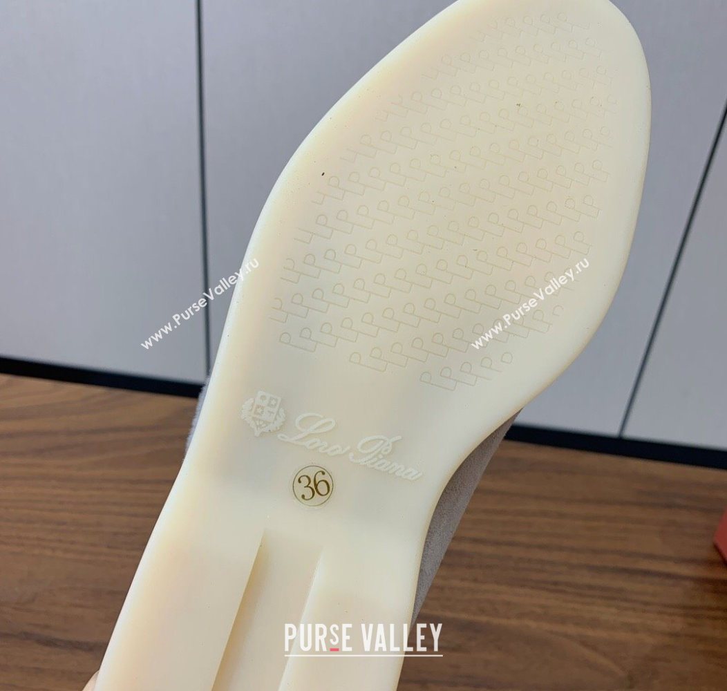 Loro Piana Open Walk Ankle Boots in Suede and Wool Fur Light Grey 2025 LP101102 (HH-251211022)