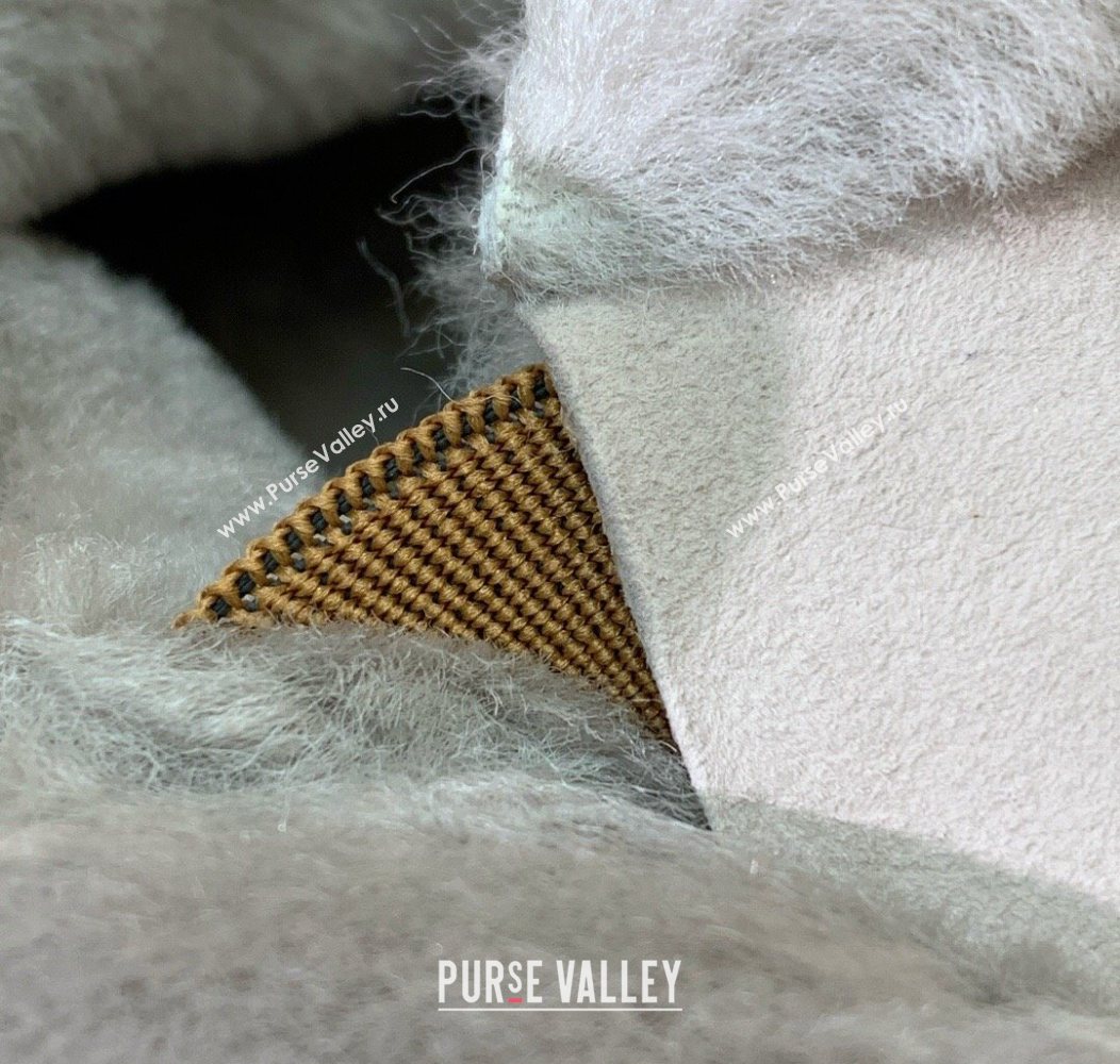 Loro Piana Open Walk Ankle Boots in Suede and Wool Fur Light Grey 2025 LP101102 (HH-251211022)